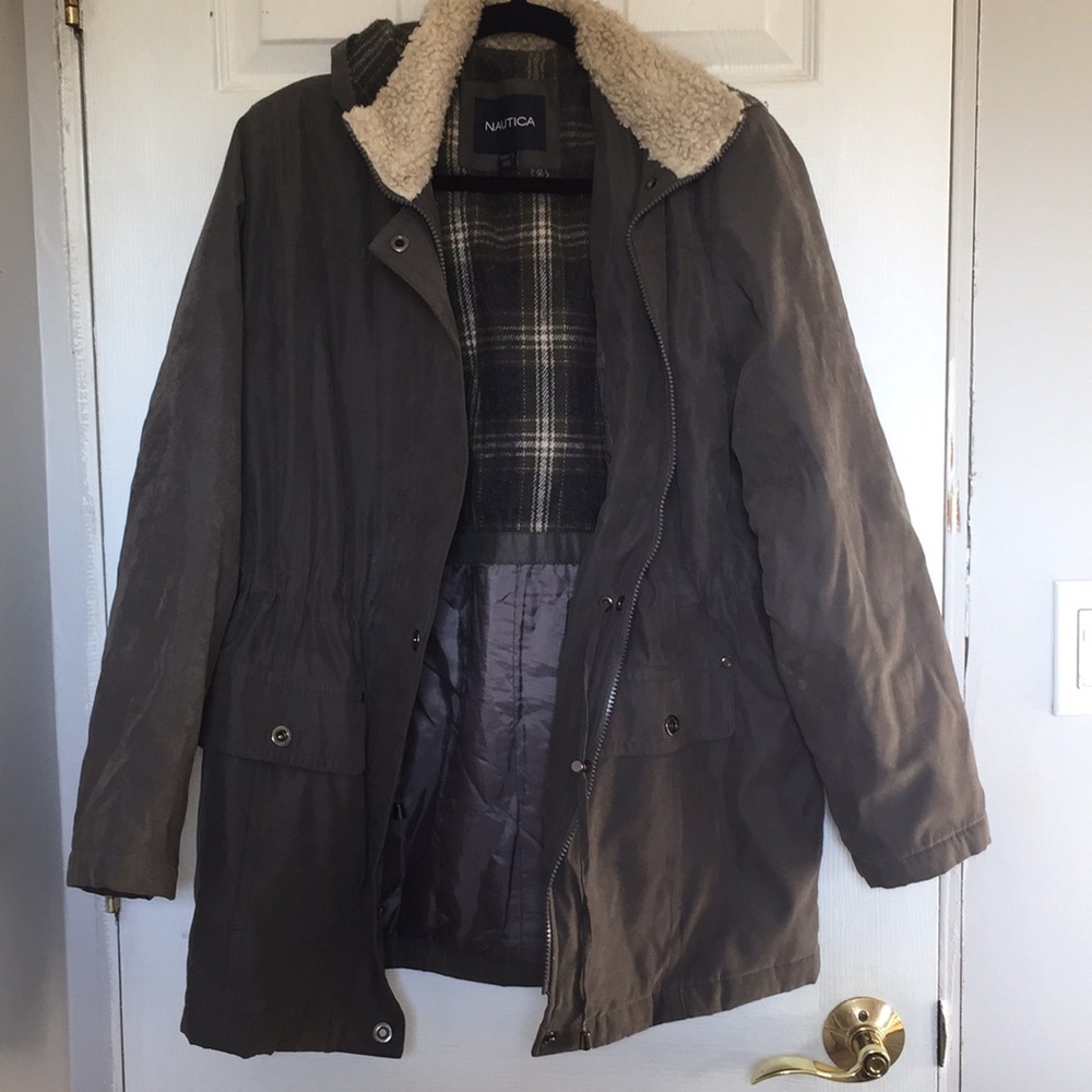 Nautica green parka jacket